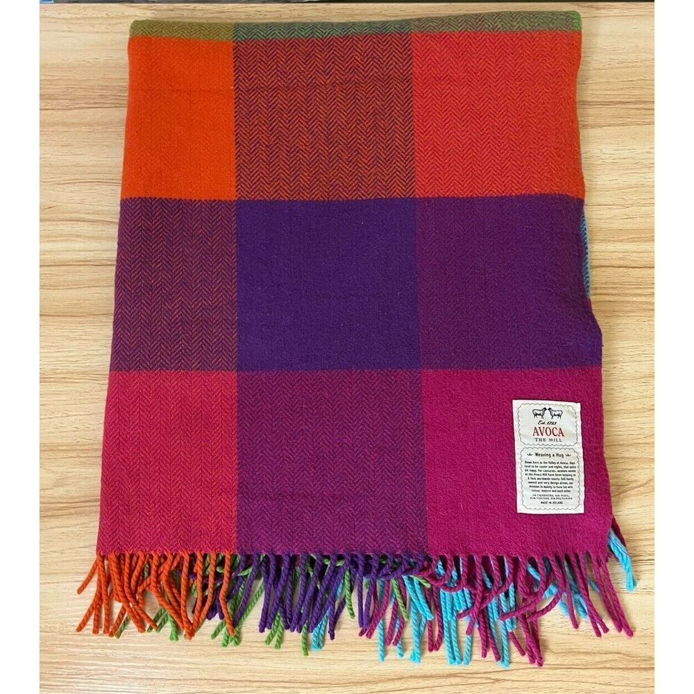 Avoca Silken Cashmere Blend Throw CIRCUS Herringbone Made in Ireland 40x56